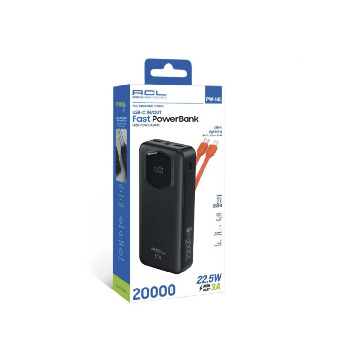 Универсальная мобильная батарея ACL PW-140 20000mAh (ACL PW-140)