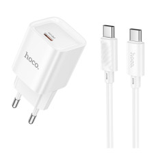 Сетевое зарядное устройство Hoco C146A 1USB-C PD/QC 20W+Type-C to Type-C