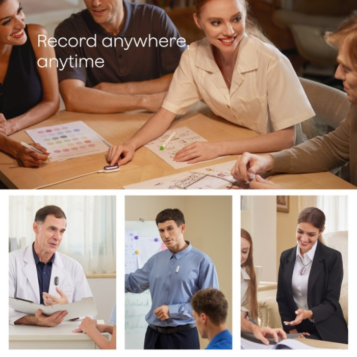 Диктофон Plaud NotePin S black с искусственным интеллектом (Pin S black)