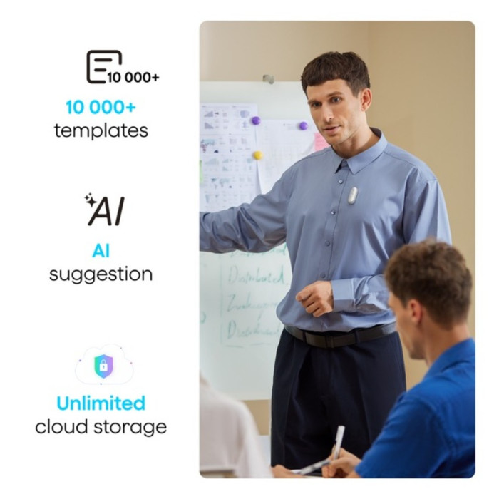 Диктофон Plaud NotePin S black с искусственным интеллектом (Pin S black)