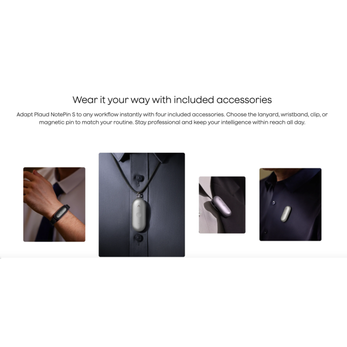 Диктофон Plaud NotePin S black с искусственным интеллектом (Pin S black)