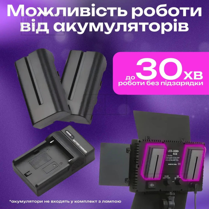 Светодиодная прямоугольная лампа Go 800 LED Pro U800 (3200K–6500K) — профессиональный студийный свет для фото и видео