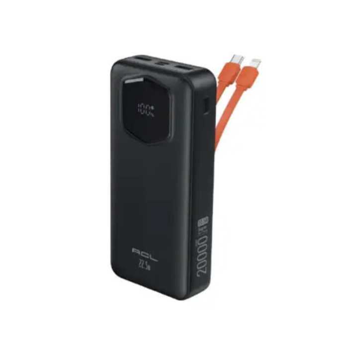 Повербанк ACL PW-107 20000mAh с быстрой зарядкой и встроенным кабелем 22.5W (ACL PW-107)