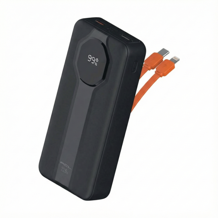 Повербанк ACL PW-107 20000mAh с быстрой зарядкой и встроенным кабелем 22.5W (ACL PW-107)
