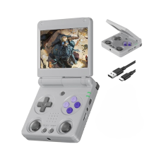Ретро портативная игровая консоль-раскладушка ANBERNIC RG34XXSP (Серая)