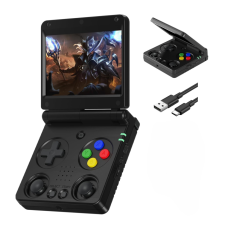 Ретро портативная игровая консоль-раскладушка ANBERNIC RG34XXSP (Черная)