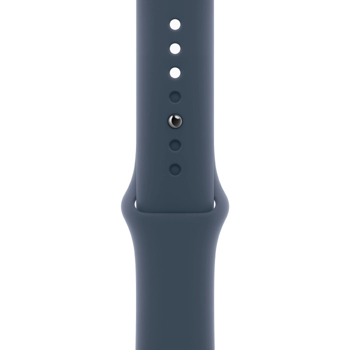 Apple Watch Series 9 GPS 41mm Silver Aluminum Case with Storm Blue Sport Band - M/L