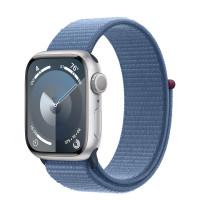 Apple Watch Series 9 GPS 41mm Silver Aluminum Case with Winter Blue Sport Loop