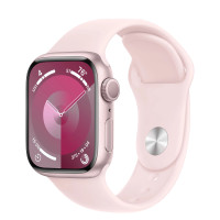 Apple Watch Series 9 GPS 41mm Pink Aluminum Case with Light Pink Sport Band - S/M 