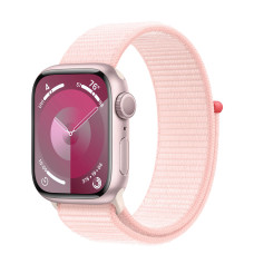 Apple Watch Series 9 GPS 41mm Pink Aluminum Case with Light Pink Sport Loop 