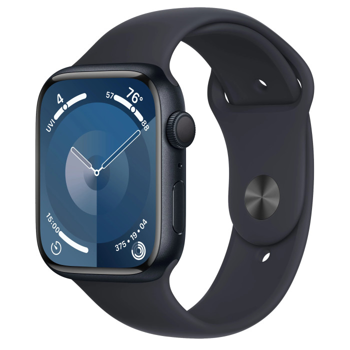 Apple Watch Series 9 GPS 45mm Midnight Aluminum Case with Midnight Sport Band - S/M