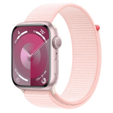 Apple Watch Series 9 GPS 45mm Pink Aluminum Case with Light Pink Sport Loop 