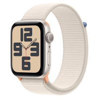 Apple Watch SE 2 GPS 44mm Starlight Aluminium Case with Starlight Sport Loop 