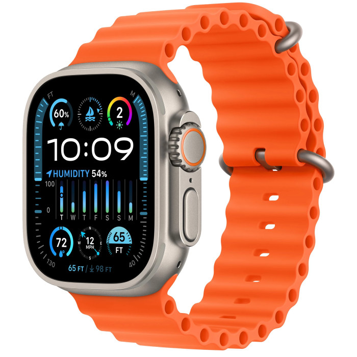 Apple Watch Ultra 2 GPS + Cellular 49mm Titanium Case with Orange Ocean Band
