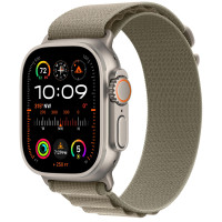 Apple Watch Ultra 2 GPS + Cellular 49mm Titanium Case with Olive Alpine Loop - Large 