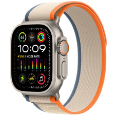 Apple Watch Ultra 2 GPS + Cellular 49mm Titanium Case with Orange/Beige Trail Loop - S/M 