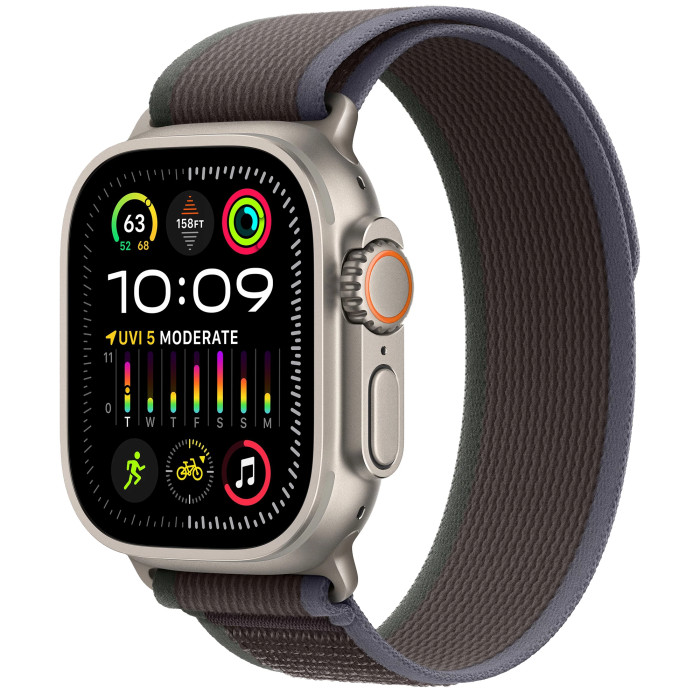Apple Watch Ultra 2 GPS + Cellular 49mm Titanium Case with Blue/Black Trail Loop - S/M