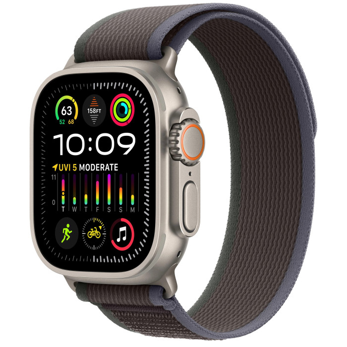 Apple Watch Ultra 2 GPS + Cellular 49mm Titanium Case with Blue/Black Trail Loop - M/L