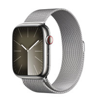 Apple Watch Series 9 GPS + Cellular 41mm Silver Stainless Steel Case with Silver Milanese Loop