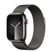 Apple Watch Series 9 GPS + Cellular 41mm Graphite Stainless Steel Case with Graphite Milanese Loop 