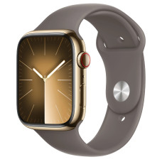 Apple Watch Series 9 GPS + Cellular 45mm Gold Stainless Steel Case with Clay Sport Band - S/M 