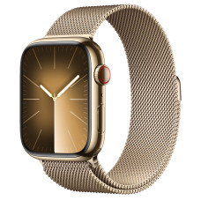 Apple Watch Series 9 GPS + Cellular 45mm Gold Stainless Steel Case with Gold Milanese Loop 