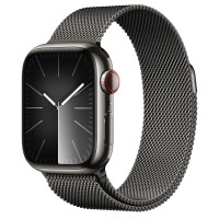 Apple Watch Series 9 GPS + Cellular 45mm Graphite Stainless Steel Case with Graphite Milanese Loop