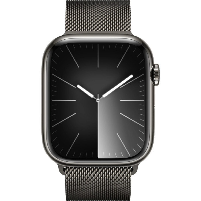 Apple Watch Series 9 GPS + Cellular 45mm Graphite Stainless Steel Case with Graphite Milanese Loop