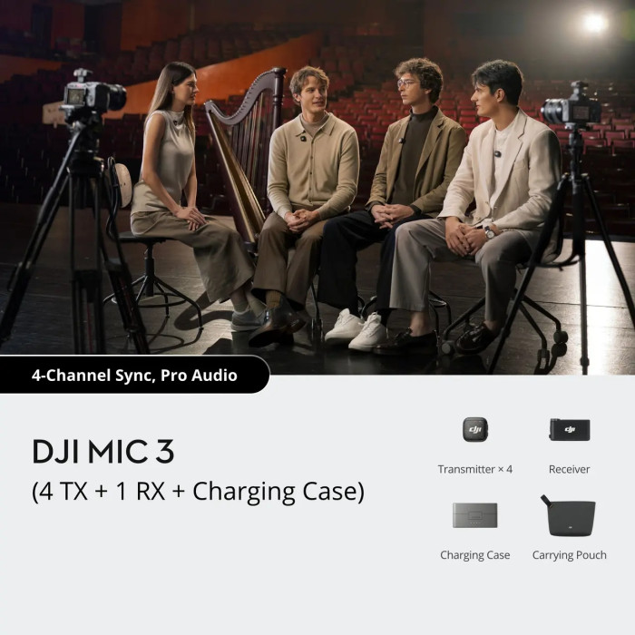 Радиомикрофонная система DJI Mic 3 (4 TX + 1 RX + Charging Case)