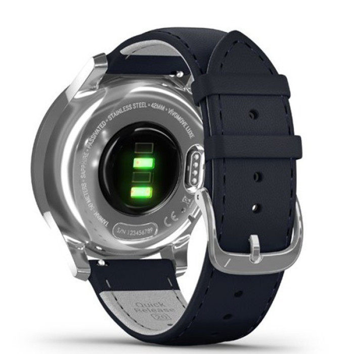 Garmin Vivomove Luxe Silver-Blue Leather