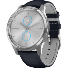 Garmin Vivomove Luxe Silver-Blue Leather 
