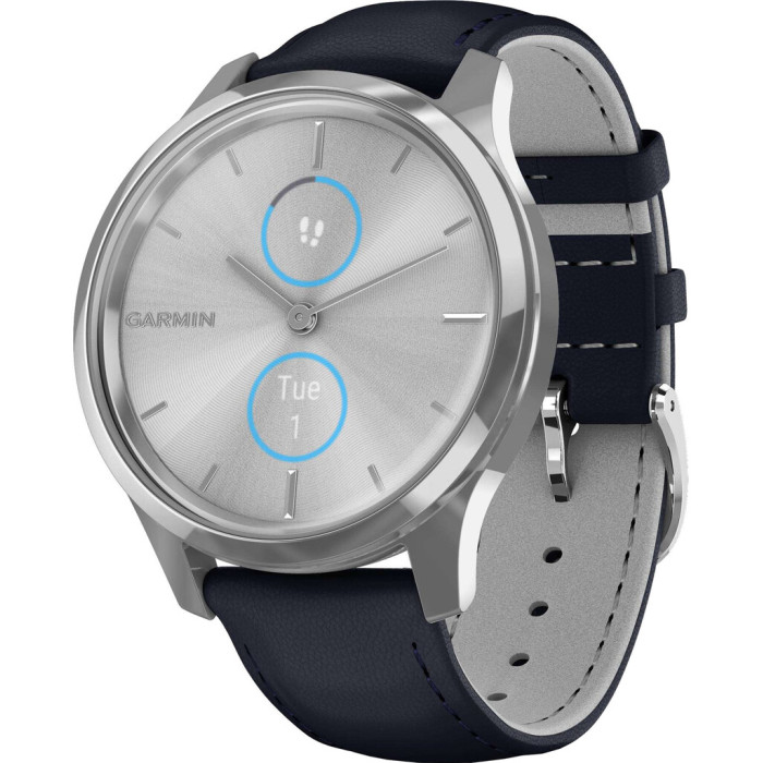 Garmin Vivomove Luxe Silver-Blue Leather
