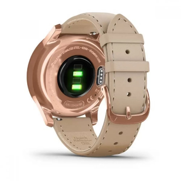 Garmin Vivomove Luxe Rose Gold-Beige Leather