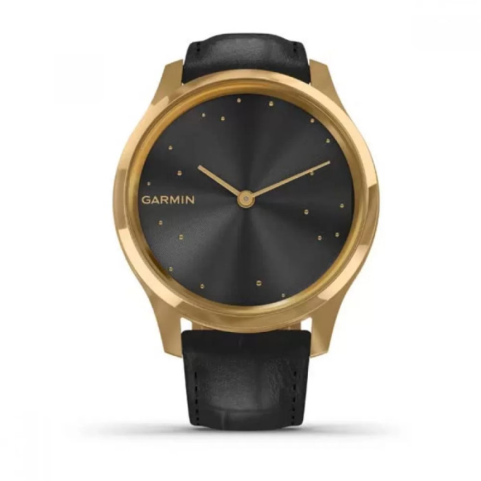Garmin Vivomove Luxe Pure Gold-Black Leather