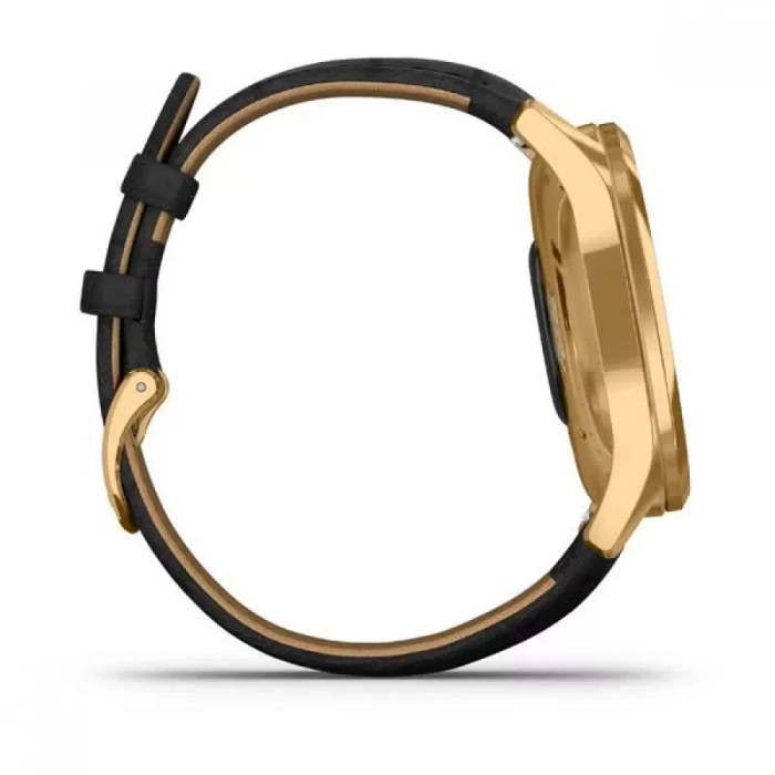 Garmin Vivomove Luxe Pure Gold-Black Leather
