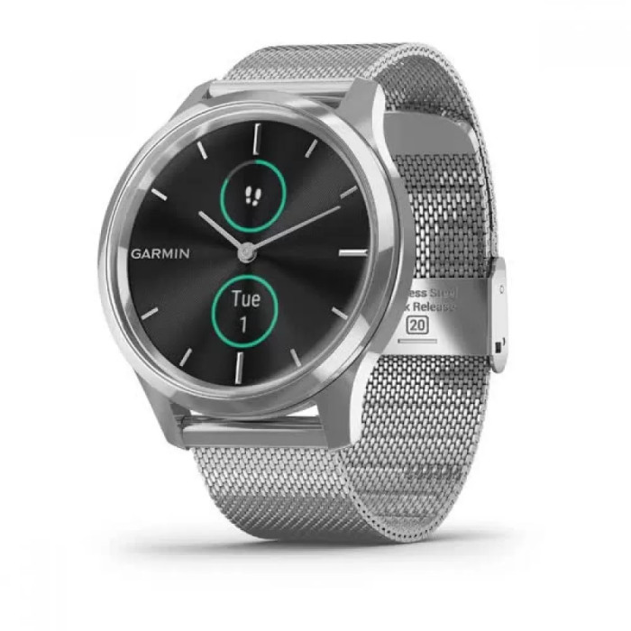 Garmin Vivomove Luxe Premium Silver-Black Milanese
