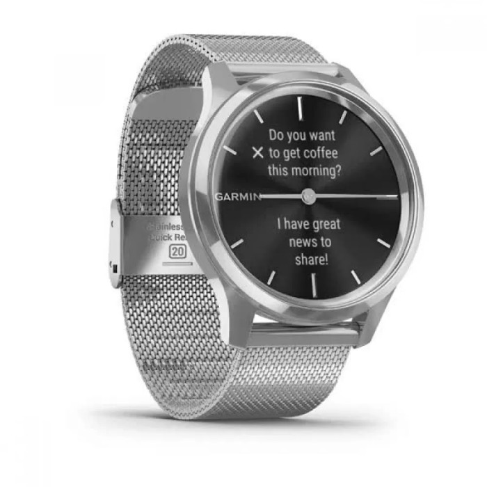 Garmin Vivomove Luxe Premium Silver-Black Milanese