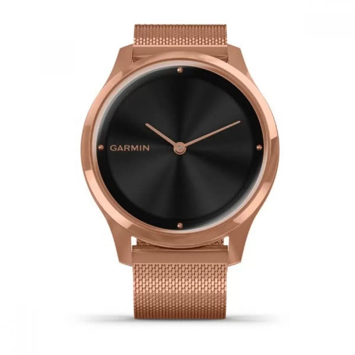 Garmin Vivomove Luxe 18K Rose Gold PVD Stainless Steel w. Rose Gold Milanese B.