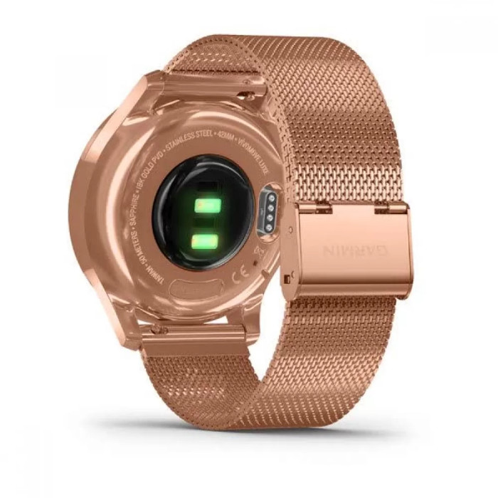 Garmin Vivomove Luxe 18K Rose Gold PVD Stainless Steel w. Rose Gold Milanese B.