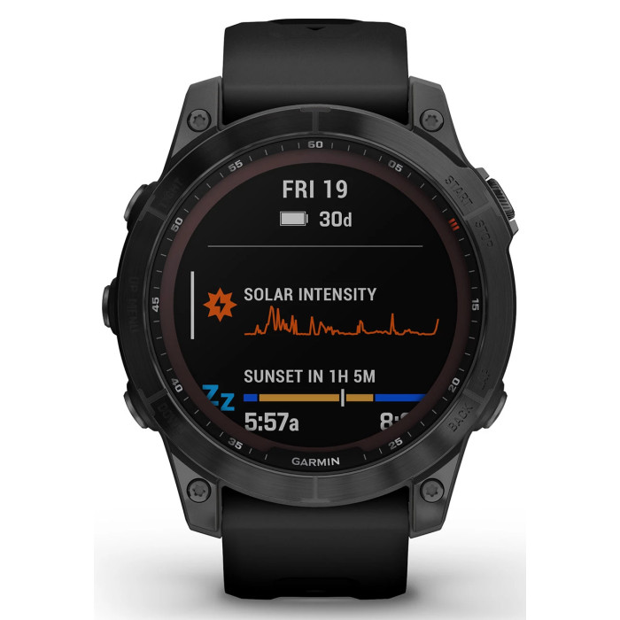 Garmin Fenix 7 Sapphire Solar Black DLC Titanium with Black Band