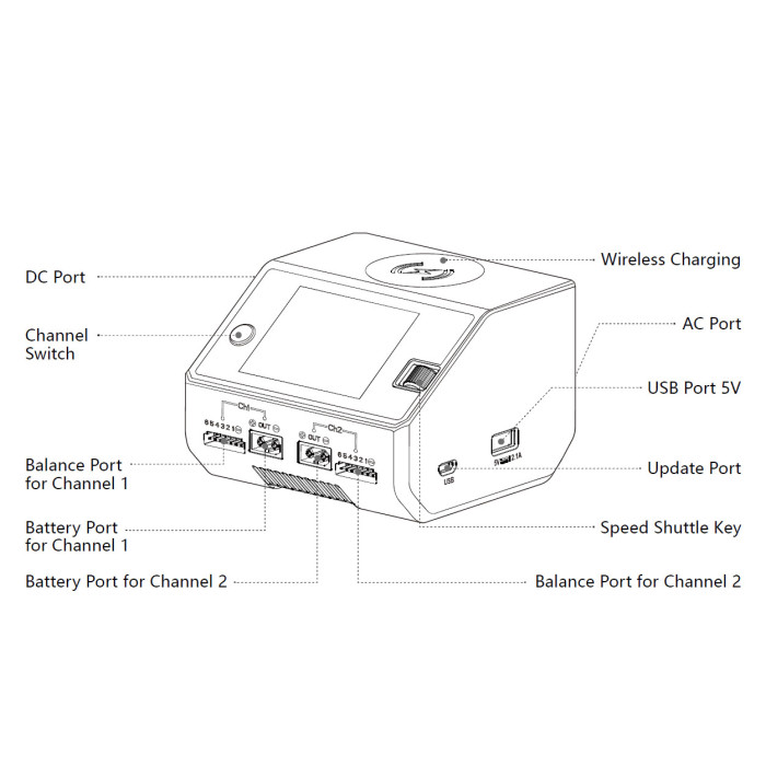Зарядное устройство HOTA D6 Pro (2x AC 100W/DC 325W)