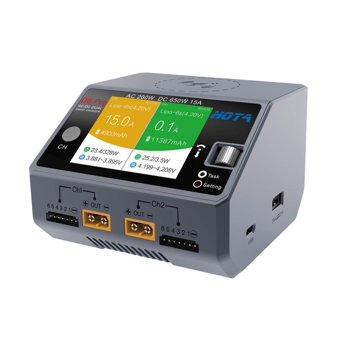 Зарядное устройство HOTA D6 Pro (2x AC 100W/DC 325W)