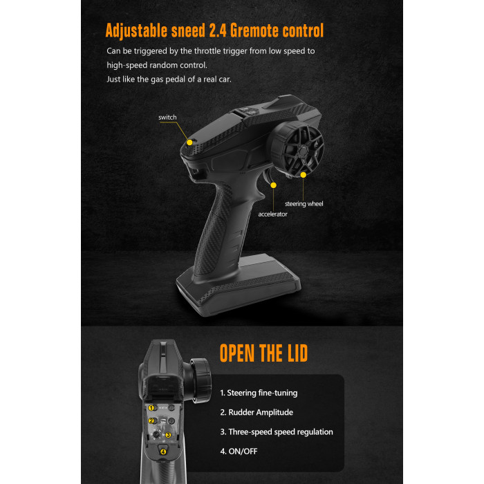 Машинка на радиоуправлении JIUSI PT14R Красная