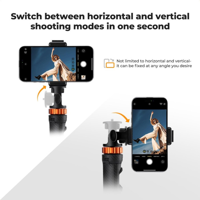 Селфи палка K&F Concept MS24 раздвижной штатив для телефона, GoPro (KF09.143)