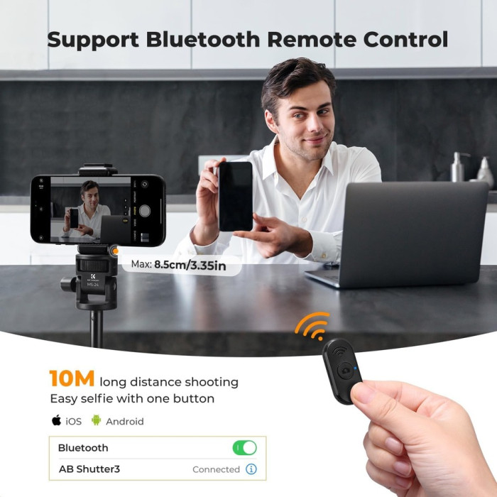 Селфи палка K&F Concept MS24 раздвижной штатив для телефона, GoPro (KF09.143)