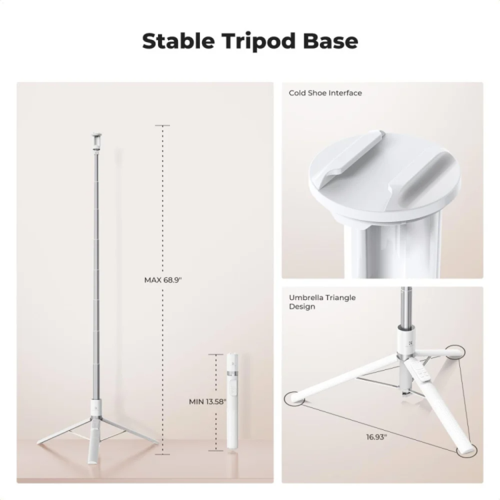 Selfie tripod K&F Concept X96 white (KF15.0001V1)