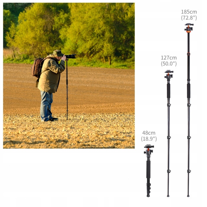 Штатив KF Concept K254A3+BH-28L 185cm (KF09.089V1)