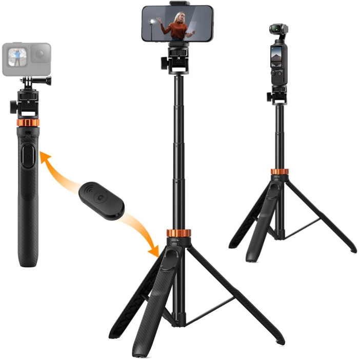 Селфи-стик для телефона + GoPro adapter + Bluetooth пульт K&F Concept MS24 (KF09.135-2)