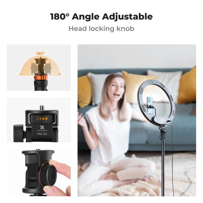 Селфи-стик для телефона + GoPro adapter + Bluetooth пульт K&F Concept MS24 (KF09.135-2)