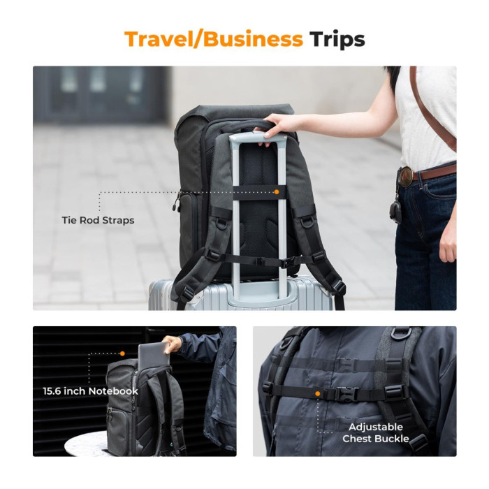 Рюкзак для фото видео камер K&F 20L Темно-серый (KF13.066V14)